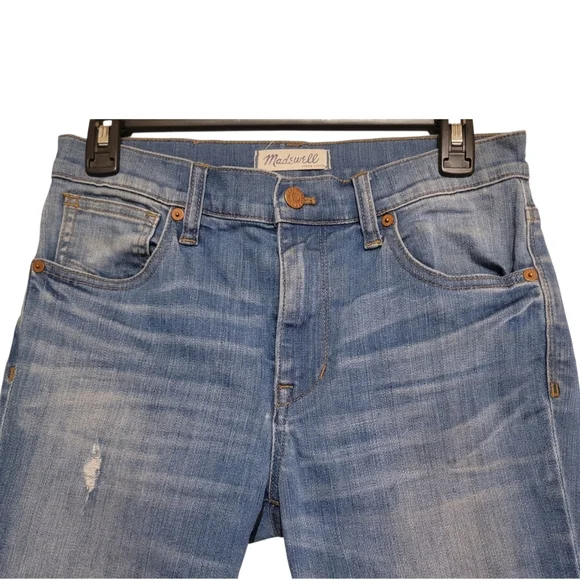 Madewell 9" High Riser Skinny Skinny Jeans Size 27 Distressed 29W / 28" Inseam - Picture 2 of 7
